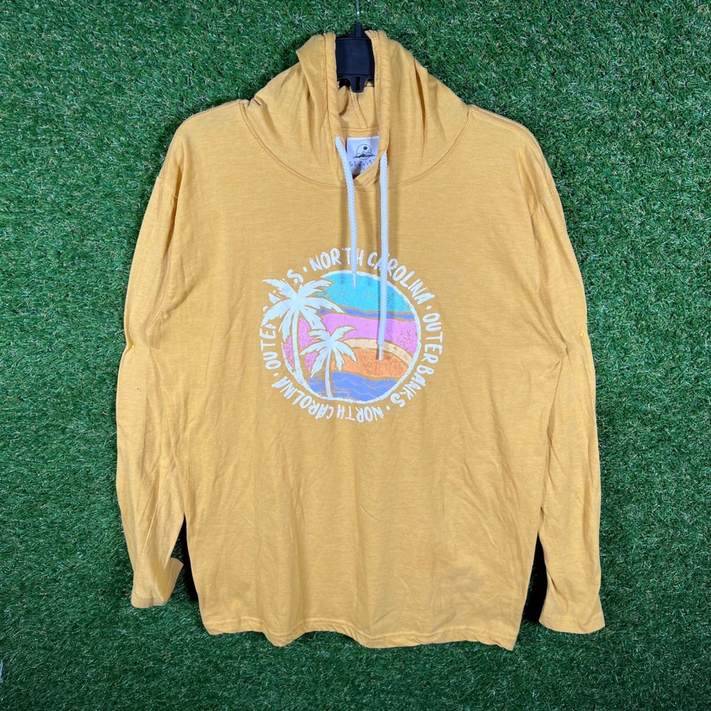 Prairie Mountain Outer Banks North Carolina Graphic‎ Hoodie Yellow Size L